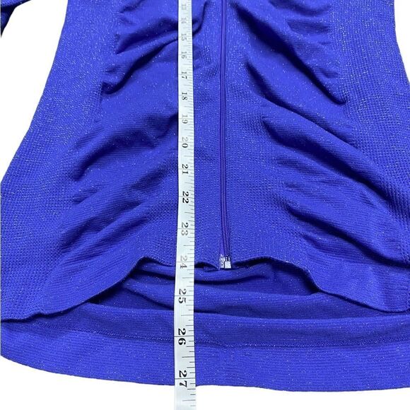 Athleta purple sparkly rouched full zip sweater jacket - Picture 7 of 7